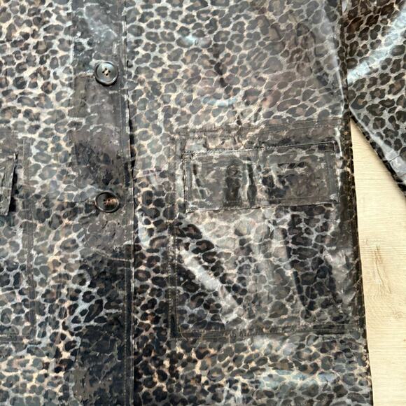 Elliott Lauren Leopard Print Animal Print Transparent Coat 100% TPU Size Medium - Picture 4 of 8